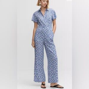 Mango Printed shirt jumpsuit